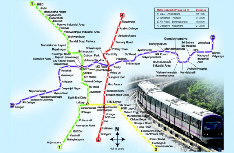 Bangalore Metro Project Route Map